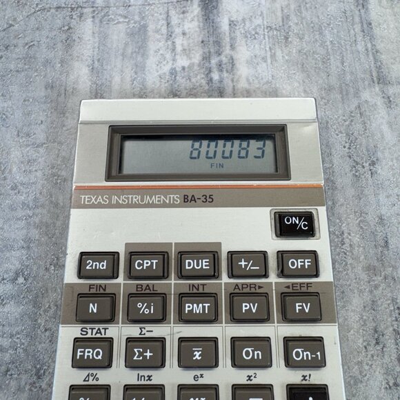 Vintage Texas Instruments BA-35 Calculator Student Business Analyst VTG Tested - Picture 3 of 10